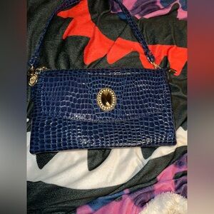 Fuerdanni leather shoulder handbag Deep Blue